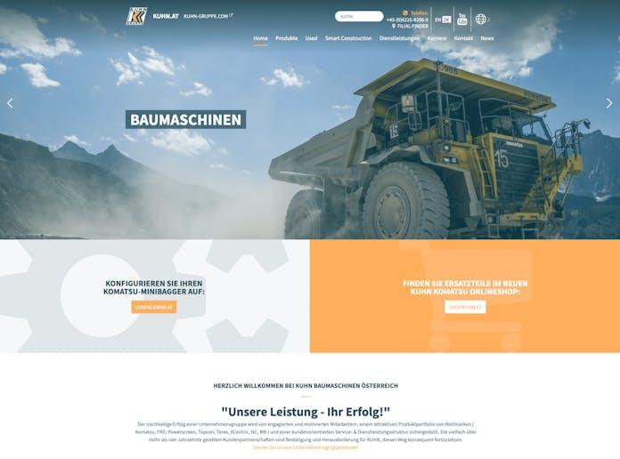 screenshot kuhn baumaschinen Österreich website